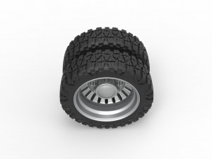 Rear semi wheel for pickup Version 12 Scale 1 to 25 3D Print Model