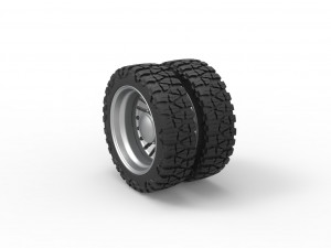 Rear semi wheel for pickup Version 12 Scale 1 to 25 3D Print Model