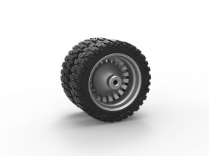 Rear semi wheel for pickup Version 12 Scale 1 to 25 3D Print Model