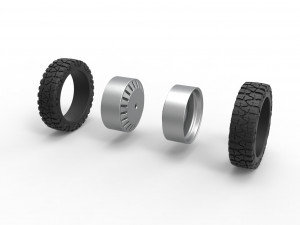 Rear semi wheel for pickup Version 12 Scale 1 to 25 3D Print Model