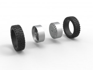 Rear semi wheel for pickup Version 12 Scale 1 to 25 3D Print Model