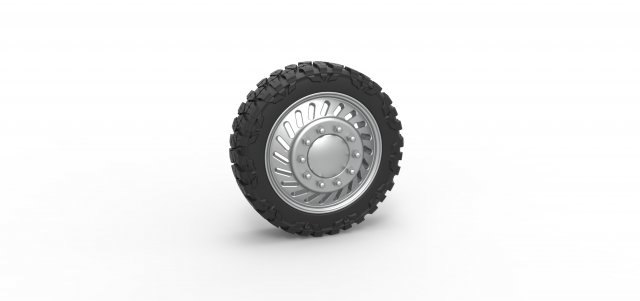 Front semi wheel for pickup Version 13 Scale 1 to 25 3D Print Model .c4d .max .obj .3ds .fbx .stl .blend 