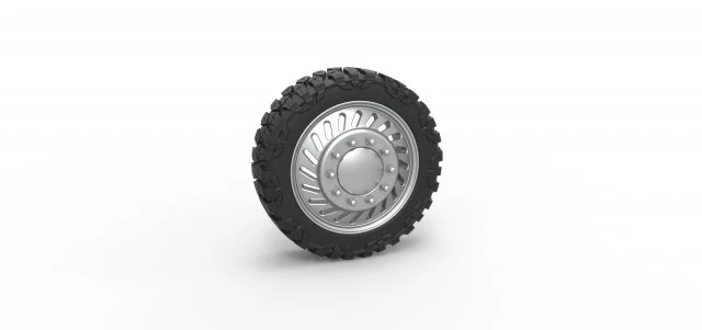 Front semi wheel for pickup Version 13 Scale 1 to 25 3D Print Model .c4d .max .obj .3ds .fbx .stl .blend 