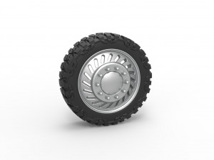 Front semi wheel for pickup Version 13 Scale 1 to 25 Modelo de Impressão 3D