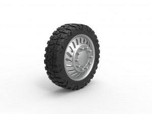 Front semi wheel for pickup Version 13 Scale 1 to 25 3D Print Model