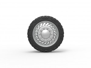 Front semi wheel for pickup Version 13 Scale 1 to 25 3D Print Model