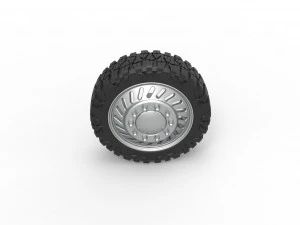 Front semi wheel for pickup Version 13 Scale 1 to 25 3D Print Model
