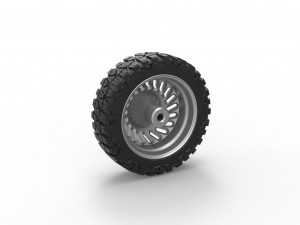 Front semi wheel for pickup Version 13 Scale 1 to 25 3D Print Model