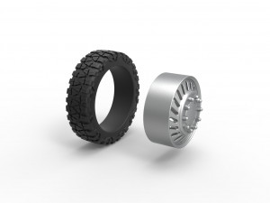 Front semi wheel for pickup Version 13 Scale 1 to 25 3D Print Model