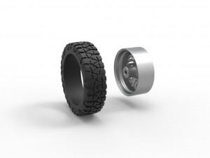 Front semi wheel for pickup Version 13 Scale 1 to 25 3D Print Model
