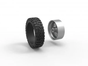 Front semi wheel for pickup Version 13 Scale 1 to 25 3D Print Model