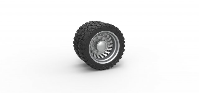 Rear semi wheel for pickup Version 13 Scale 1 to 25 Model do druku 3D .c4d .max .obj .3ds .fbx .stl .blend