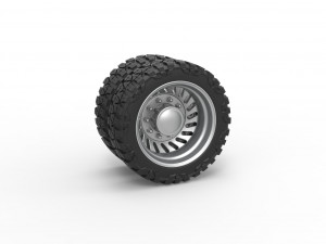 Rear semi wheel for pickup Version 13 Scale 1 to 25 3D Print Model