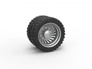 Заднее полуколесо для пикапа Версия 13 Масштаб от 1 до 25 3D Принт Модель