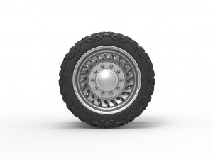 Rear semi wheel for pickup Version 13 Scale 1 to 25 Model do druku 3D