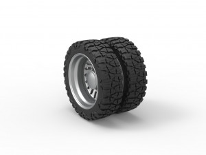 Rear semi wheel for pickup Version 13 Scale 1 to 25 Model do druku 3D