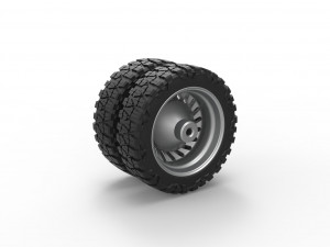 Rear semi wheel for pickup Version 13 Scale 1 to 25 Model do druku 3D