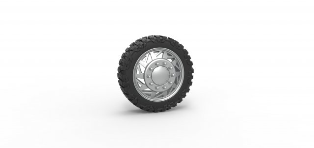 Front semi wheel for pickup Version 14 Scale 1 to 25 3D Print Model .c4d .max .obj .3ds .fbx .stl .blend 