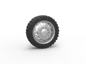 Front semi wheel for pickup Version 14 Scale 1 to 25 3D Print Model