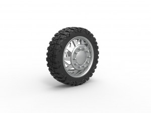 Front semi wheel for pickup Version 14 Scale 1 to 25 3D Print Model