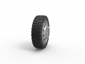 Front semi wheel for pickup Version 14 Scale 1 to 25 3D Print Model