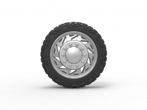 Front semi wheel for pickup Version 14 Scale 1 to 25 3D Print Model