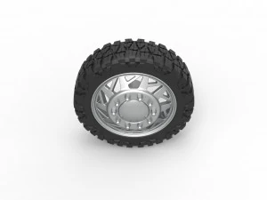 Front semi wheel for pickup Version 14 Scale 1 to 25 3D Print Model