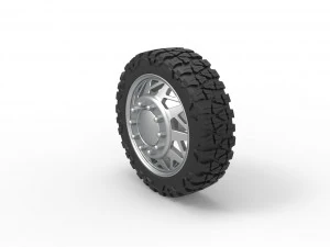 Front semi wheel for pickup Version 14 Scale 1 to 25 3D Print Model