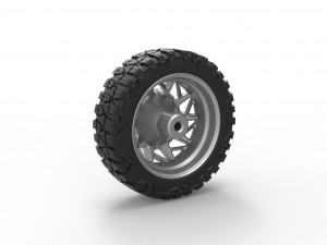 Front semi wheel for pickup Version 14 Scale 1 to 25 3D Print Model