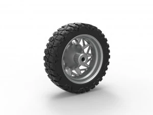 Front semi wheel for pickup Version 14 Scale 1 to 25 3D Print Model