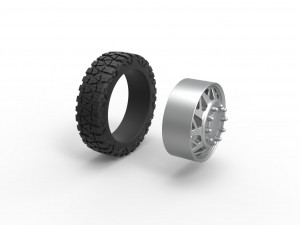 Front semi wheel for pickup Version 14 Scale 1 to 25 3D Print Model