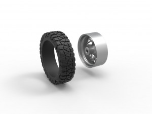 Front semi wheel for pickup Version 14 Scale 1 to 25 3D Print Model