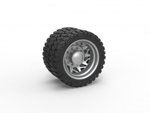Rear semi wheel for pickup Version 14 Scale 1 to 25 3Dプリントモデル