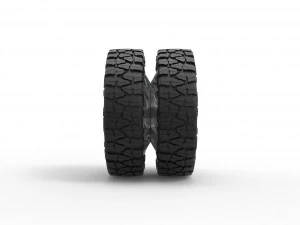 Rear semi wheel for pickup Version 14 Scale 1 to 25 3D Print Model