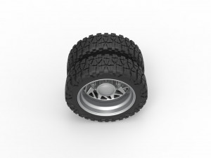 Rear semi wheel for pickup Version 14 Scale 1 to 25 3D Print Model