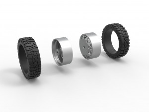 Rear semi wheel for pickup Version 14 Scale 1 to 25 3D Print Model