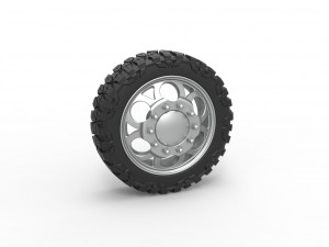 Front semi wheel for pickup Version 15 Scale 1 to 25 3D Print Model