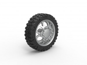 Front semi wheel for pickup Version 15 Scale 1 to 25 Modèles 3D en vedette