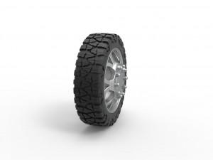 Front semi wheel for pickup Version 15 Scale 1 to 25 Modèles 3D en vedette