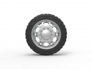 Front semi wheel for pickup Version 15 Scale 1 to 25 Modèles 3D en vedette