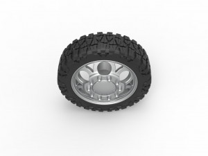 Front semi wheel for pickup Version 15 Scale 1 to 25 Modèles 3D en vedette