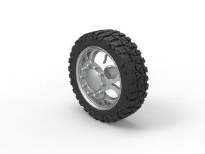 Front semi wheel for pickup Version 15 Scale 1 to 25 Modèles 3D en vedette