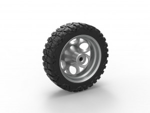 Front semi wheel for pickup Version 15 Scale 1 to 25 Modèles 3D en vedette