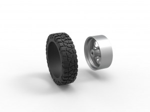 Front semi wheel for pickup Version 15 Scale 1 to 25 Modèles 3D en vedette