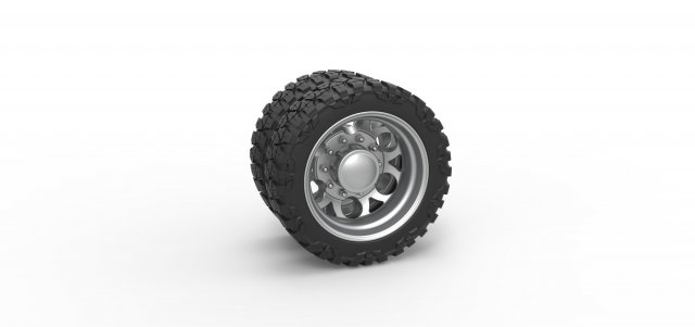 Rear semi wheel for pickup Version 15 Scale 1 to 25 Modelo de impresión 3D .c4d .max .obj .3ds .fbx .stl .blend