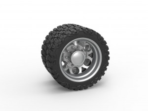 Rear semi wheel for pickup Version 15 Scale 1 to 25 3D Print Model