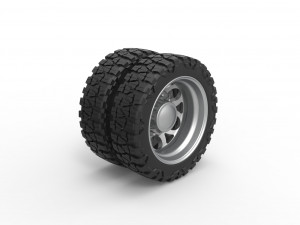 Rear semi wheel for pickup Version 15 Scale 1 to 25 Modelo de impresión 3D