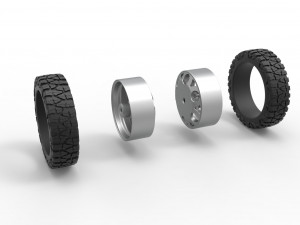 Rear semi wheel for pickup Version 15 Scale 1 to 25 Modelo de impresión 3D