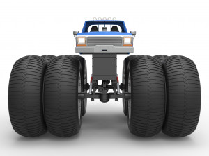 Vintage Monster Truck with double wheels Scale 1 to 25 3D-Druckmodell