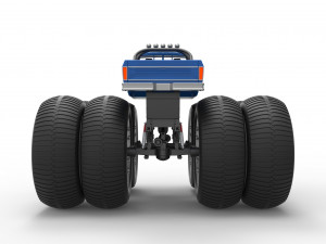 Vintage Monster Truck with double wheels Scale 1 to 25 3D-Druckmodell